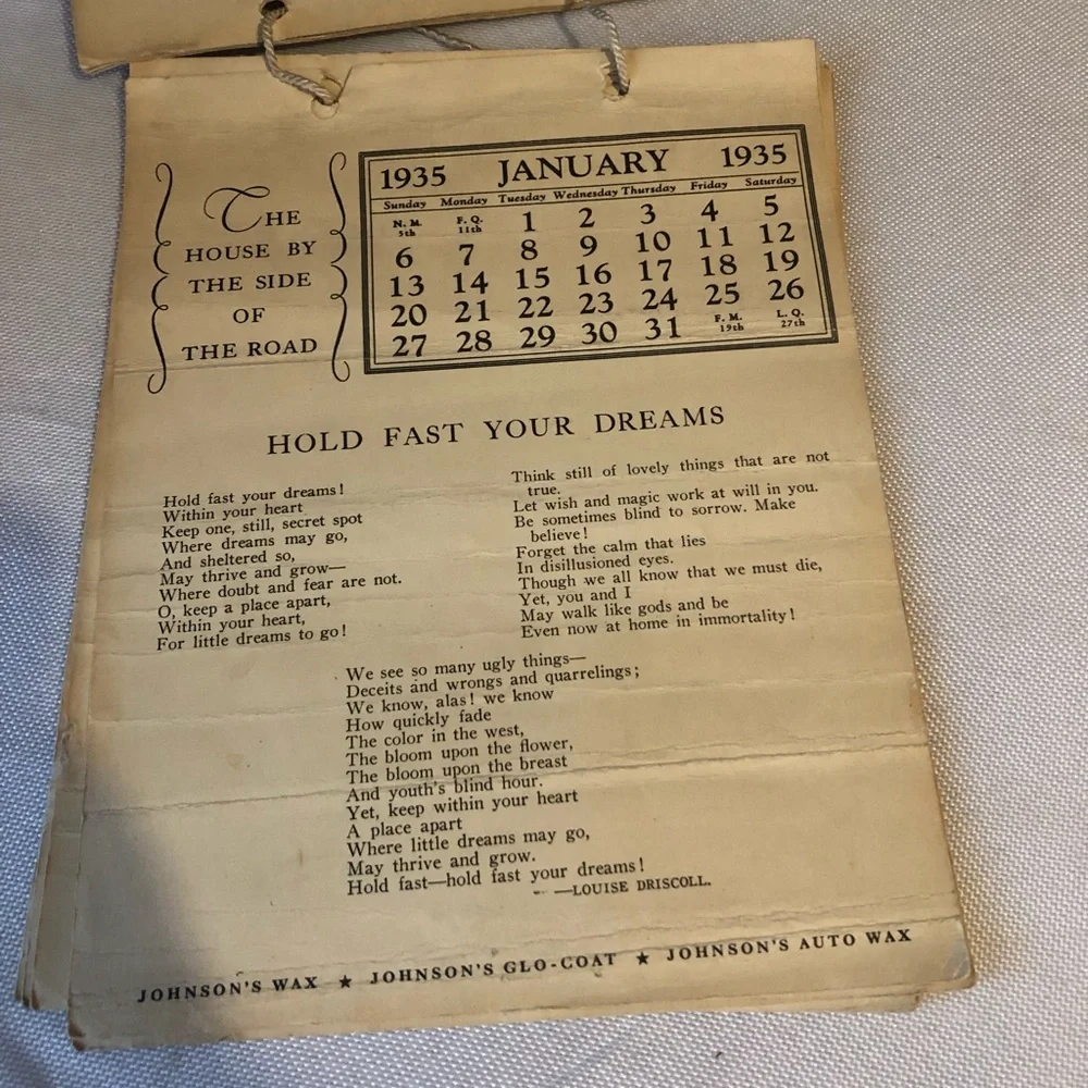 1934-1935 Calendar